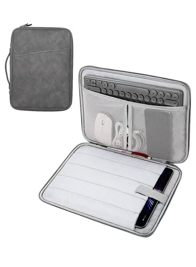 Nadrab 12.9 Inch Waterproof  Tablet Sleeve Bag, Leather Padded Laptop Briefcase, Handle Carrying Case, can be divided into partitions to store MacBook Air, iPad, mouse and data cables, etc. - Image 1